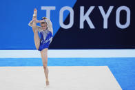 Viktoriia Listunova, of the Russian Olympic Committee, performs on the floor during the artistic gymnastics women's final at the 2020 Summer Olympics, Tuesday, July 27, 2021, in Tokyo. (AP Photo/Natacha Pisarenko)