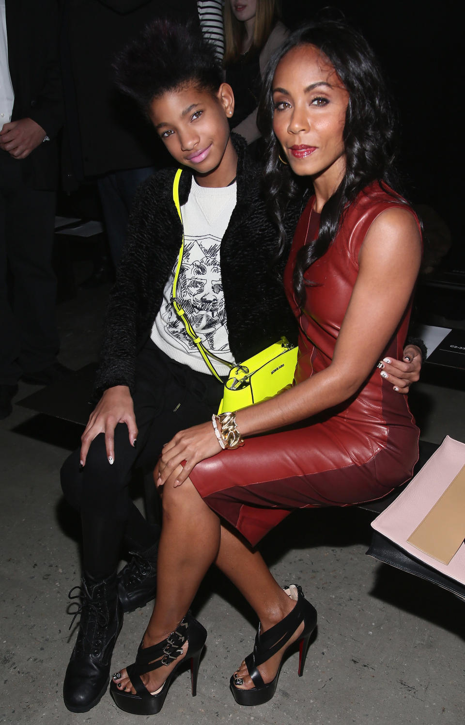 NEW YORK, NY - FEBRUARY 12:  Willow Smith and Jada Pinkett Smith attend the Narciso Rodriguez Fall 2013 fashion show during Mercedes-Benz Fashion Week at Sir Stage37 on February 12, 2013 in New York City.  (Photo by Astrid Stawiarz/Getty Images)