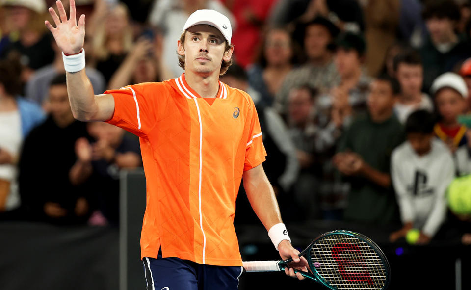 Alex de Minaur, pictured here after his win over Flavio Cobolli at the Australian Open.