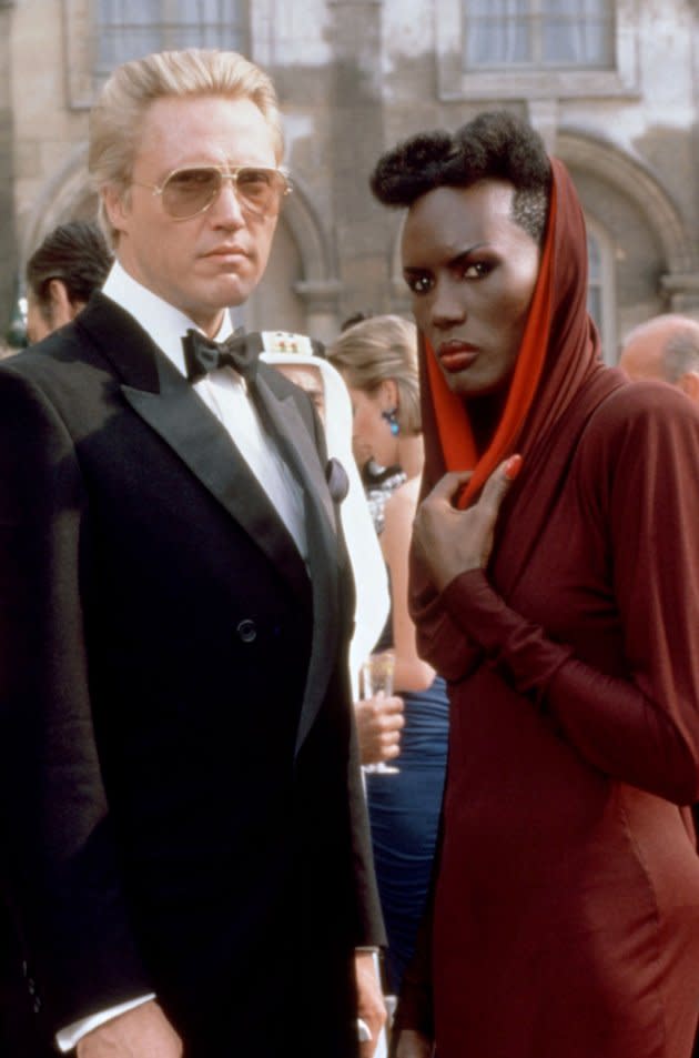 Grace Jones En 1985, dans 'Dangereusement vôtre' Grace Jones incarnait la maîtresse de Zorin (joué par Christopher Walken). ©Everett