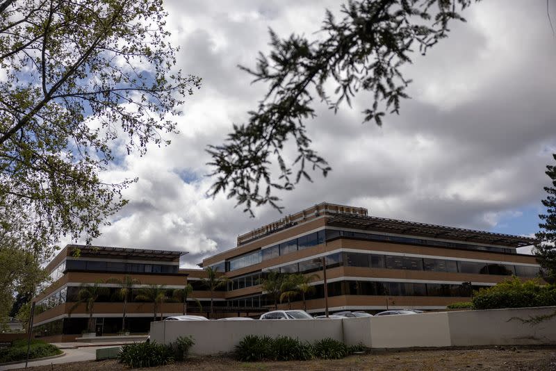 Newsbreak company is see at a corporate office building in Mountain View, California