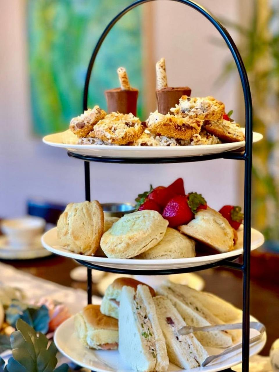 Afternoon tea is served at the Indulge cooking studio inside 3rd Street Market.