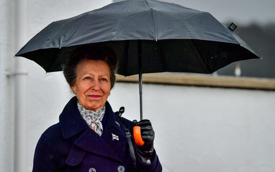 The Princess Royal at the Royal Victoria Yacht Club, on the Isle of Wight. Picture date: Wednesday April 14, 2021. - Ben Birchall 