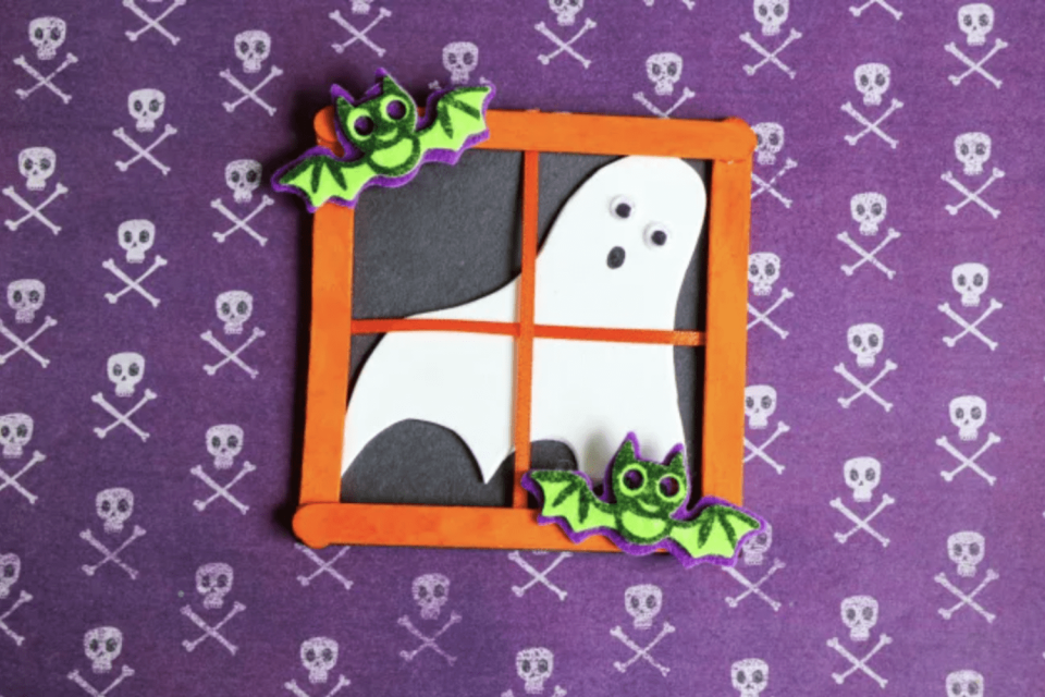 popsicle stick haunted window halloween crafts for kids (Today's Creative Ideas )
