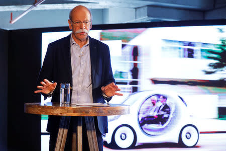 Dieter Zetsche, chairman of the board of management of Daimler and head of Mercedes-Benz Cars, speaks during the launch of the Mercedes-Benz research and development centre in Tel Aviv, Israel November 16, 2017. REUTERS/Amir Cohen