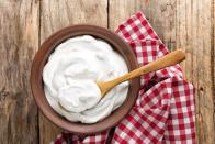 <p>Yogurt is a great way to get <a href="https://www.prevention.com/food-nutrition/healthy-eating/g20499990/calcium-rich-foods/" rel="nofollow noopener" target="_blank" data-ylk="slk:calcium;elm:context_link;itc:0;sec:content-canvas" class="link ">calcium</a>, and it’s also rich in immune-boosting <a href="https://www.prevention.com/food-nutrition/healthy-eating/g23310235/probiotic-foods-for-gut-health/" rel="nofollow noopener" target="_blank" data-ylk="slk:probiotics;elm:context_link;itc:0;sec:content-canvas" class="link ">probiotics</a>. But the next time you hit the yogurt aisle, pick up the Greek kind. Compared with regular yogurt, it has twice the <a href="https://www.prevention.com/food-nutrition/healthy-eating/g26013537/healthy-high-protein-snacks/" rel="nofollow noopener" target="_blank" data-ylk="slk:protein;elm:context_link;itc:0;sec:content-canvas" class="link ">protein</a> (and 25% of women over 40 don’t get enough).</p><p><strong>Try it: </strong><a href="https://www.prevention.com/food-nutrition/recipes/a20510594/apple-crisp-smoothie/" rel="nofollow noopener" target="_blank" data-ylk="slk:Apple Crisp Smoothie;elm:context_link;itc:0;sec:content-canvas" class="link ">Apple Crisp Smoothie</a></p>