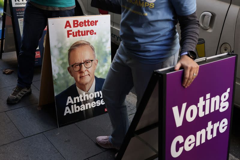 FILE PHOTO: The scene at an AEC early voting centre ahead of the national election in Sydney