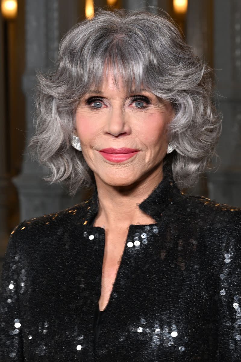 jane fonda with a 50s makeup look