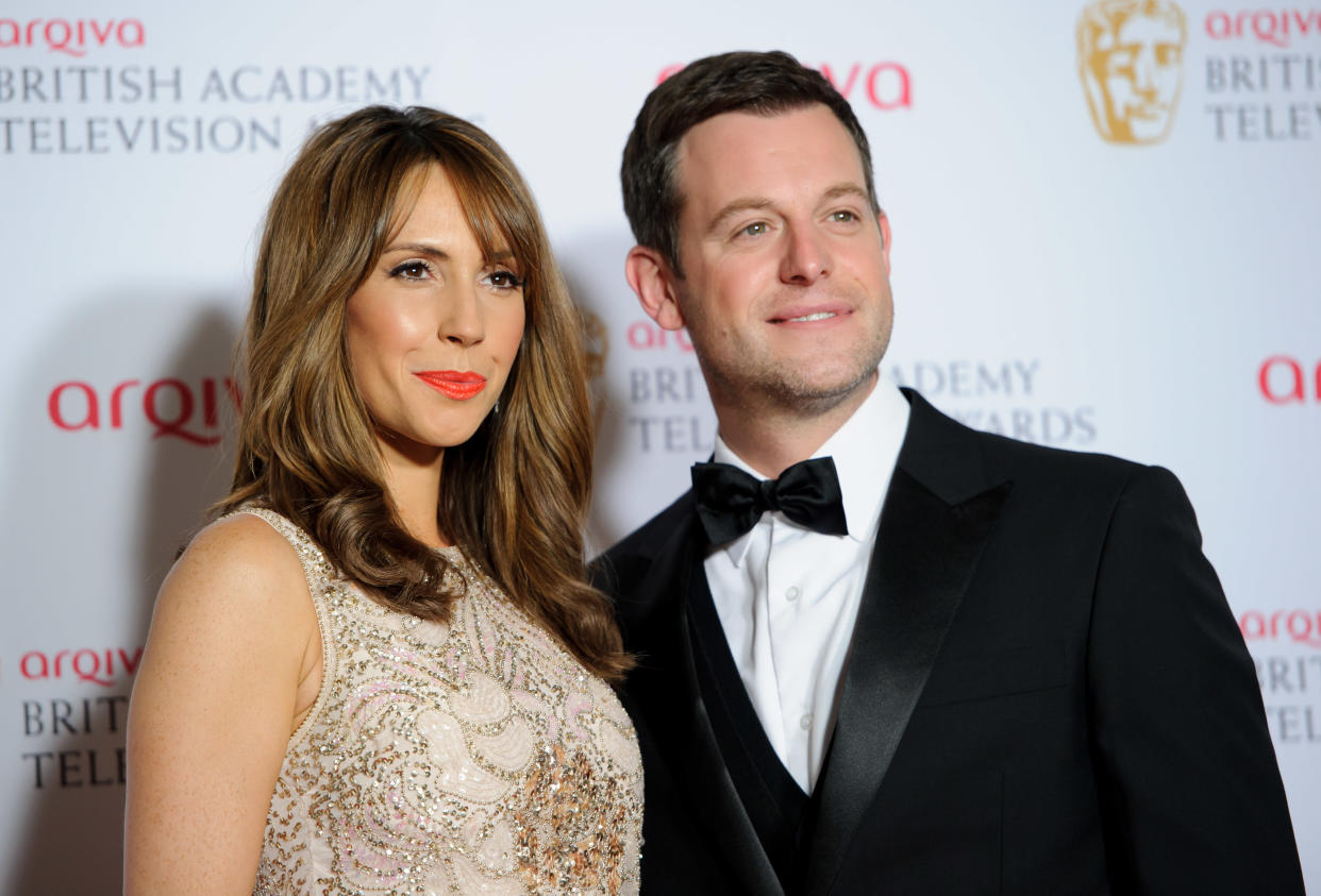 Alex Jones and Matt Baker pose for photographers in the winners room at the British Academy Television Awards at a central London venue, Sunday, May 18, 2014. (Photo by Jonathan Short/Invision/AP)