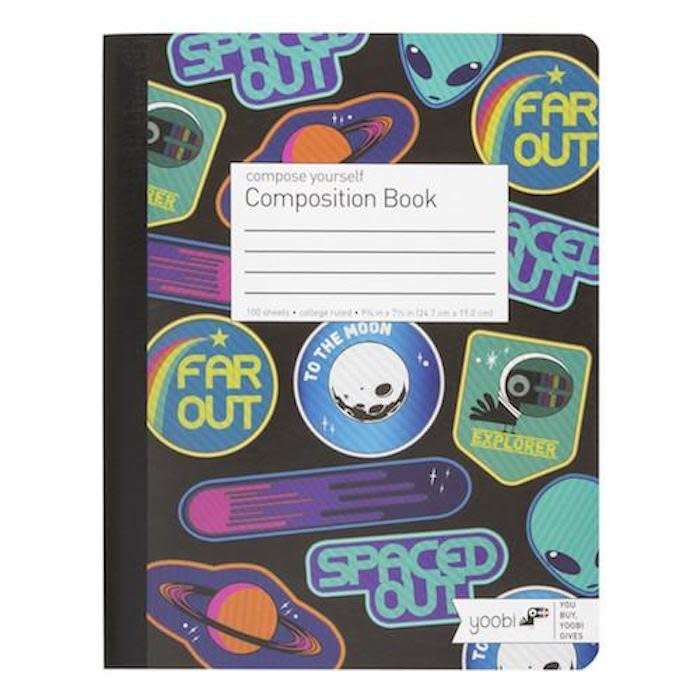 $2.29, Yoobi. <a href="https://yoobi.com/collections/composition-books/products/yoobi-composition-book-college-space-patch" target="_blank">Buy here.</a>