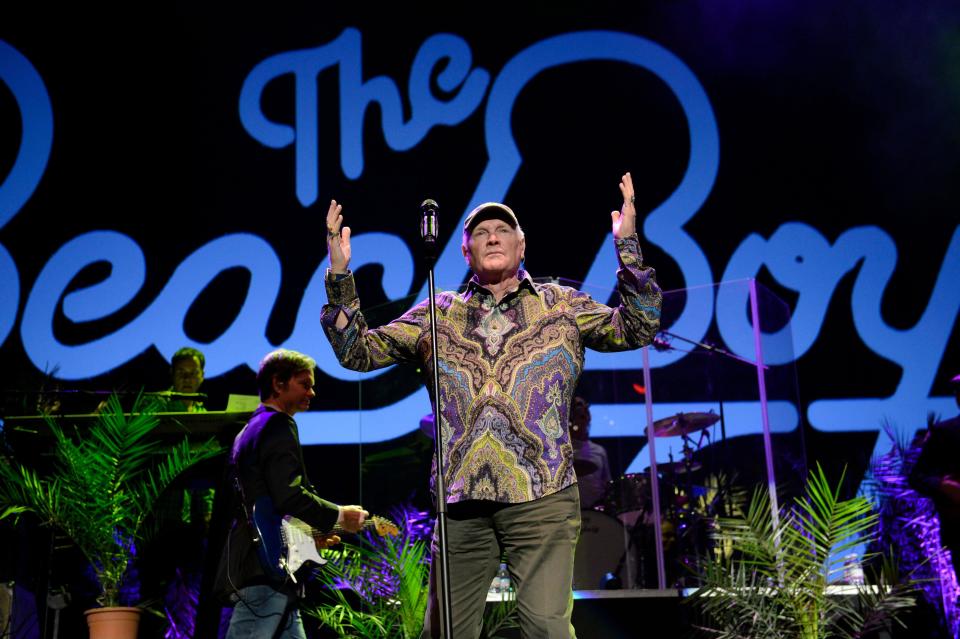 Mike Love of the American rock band The Beach Boys performs during their concert in Papp Laszlo Budapest Sports Arena in Budapest, Hungary, Wednesday, Nov. 26, 2014. (AP Photo/MTI, Tamas Kovacs)