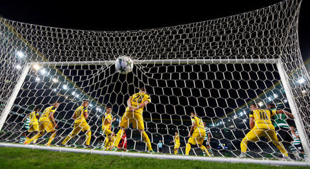 Football Soccer - Sporting Lisbon v Borussia Dortmund - Champions League - Group F - Alvalade stadium, Lisbon, Portugal - 18/10/16 Sporting Lisbon's Bruno Cesar scores a goal. REUTERS/Rafael Marchante