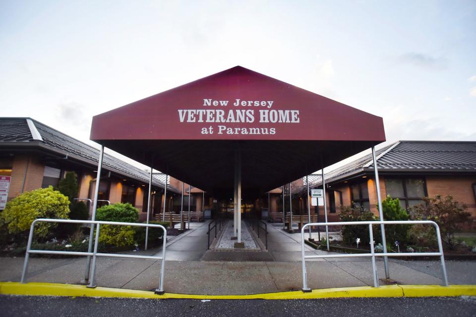Exterior photo of the New Jersey Veterans Home in Paramus, NJ on 04/13/20.