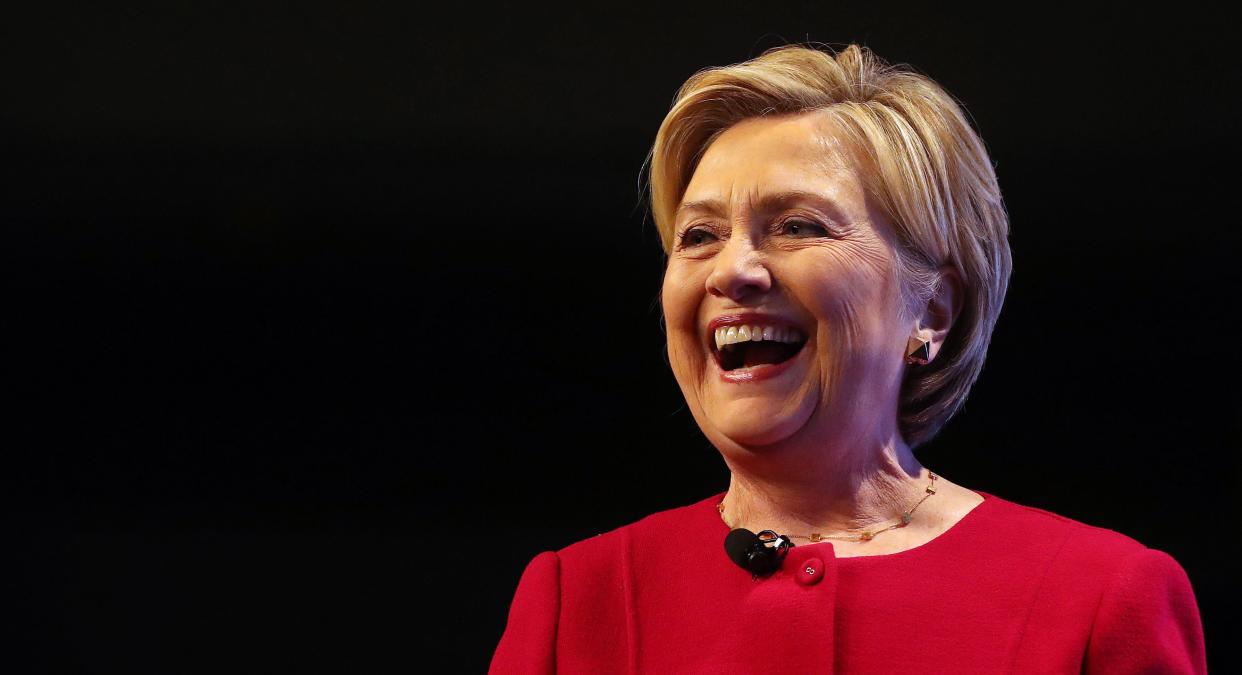 HRC laughing in the face of sexism.&nbsp; (Photo: Steve Russell via Getty Images)