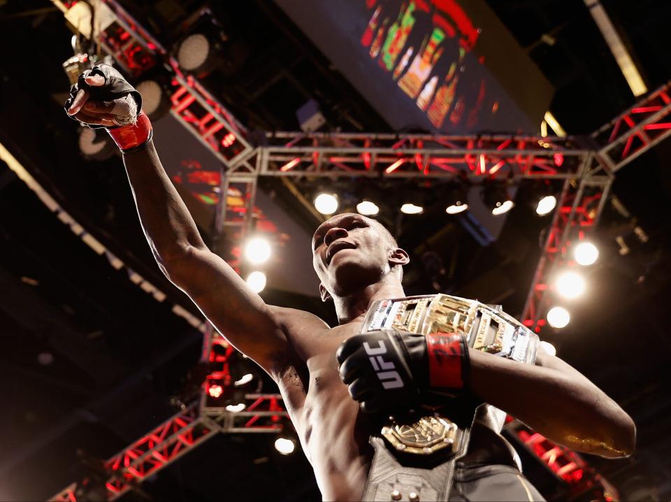 Israel Adesanya after retaining the UFC middleweight title for the third time (Getty Images)