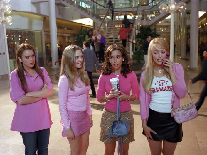 Mallrats: Lindsay Lohan, Amanda Seyfried, Lacey Chabert and Rachel McAdams in ‘Mean Girls’  (Shutterstock)