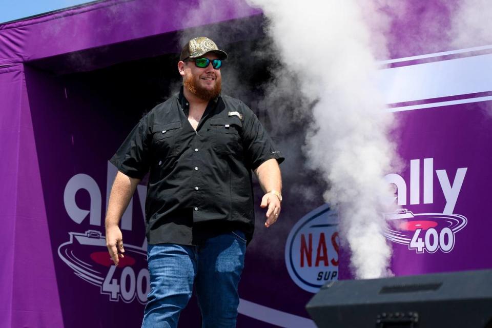 Huntersville native Luke Combs drove the pace car to start NASCAR’s Ally 400 at Nashville Superspeedway in Lebanon, Tenn., on June 30, 2024.