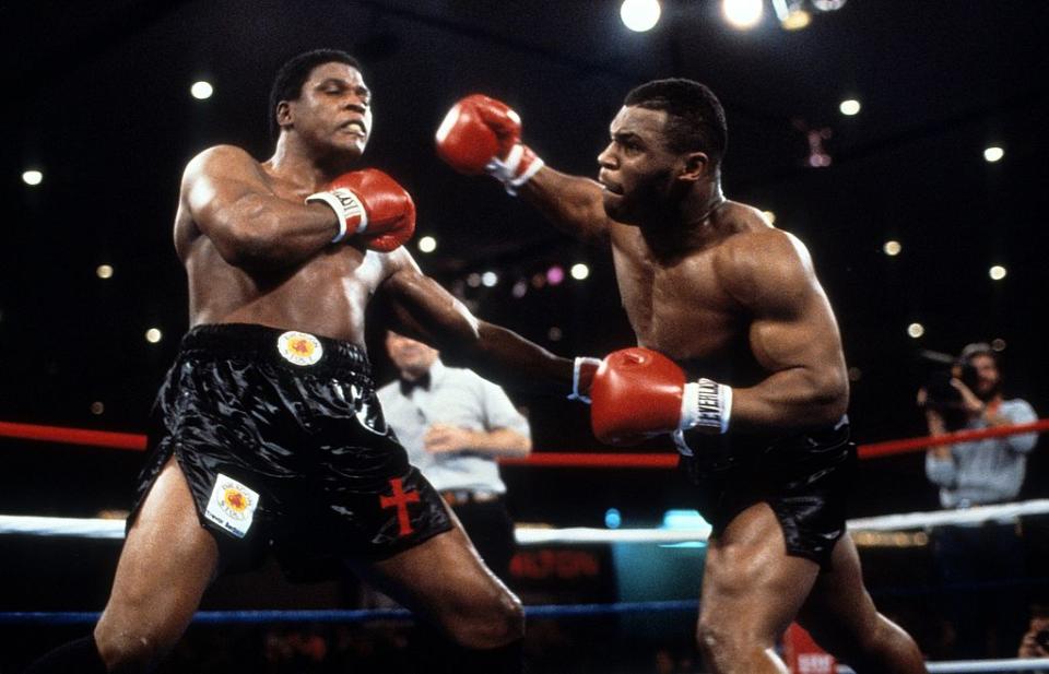 November 1986: After Berbick survived a knockdown in the first few seconds of the second round, Tyson landed the title-winning left hook, that left Berbick disoriented and he fell across the ring. Tyson won the fight with a technical knockout.