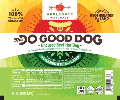 A healthy beef option: Applegate Naturals Do Good Dog Uncured Beef Hot Dogs