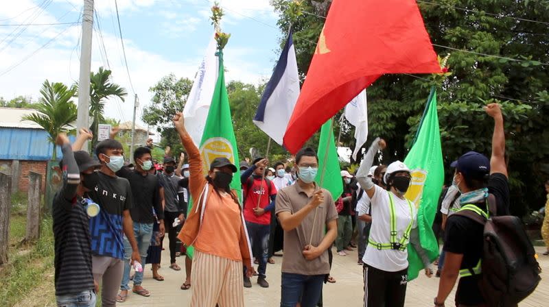 Protest against the military coup, in Dawei