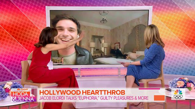 <p>Today/NBC</p> Jacob Elordi and his parents on the 'Today' show.