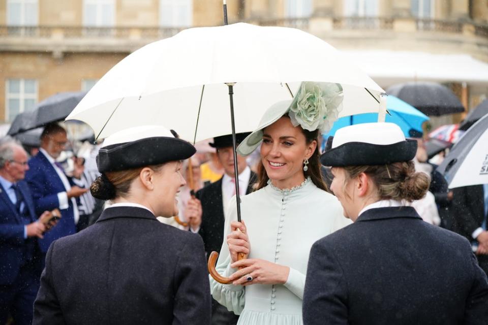 Kate meets guests during the garden party (Dominic Lipinski/PA) (PA Wire)