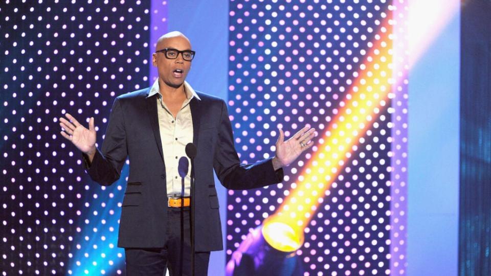 RuPaul hosts Logo’s NewNowNext awards in 2012, at a time when the network carried “Drag Race.” (Photo by Kevin Winters/Getty Images)