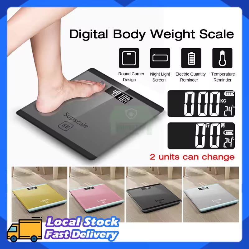 Digital Body Weight Scale Accurate Smart Monitor Body Fats Scale 180KG Weighing LCD Display With Temperature Function Health Analyser Household Weight Scale. (Photo: Lazada SG)