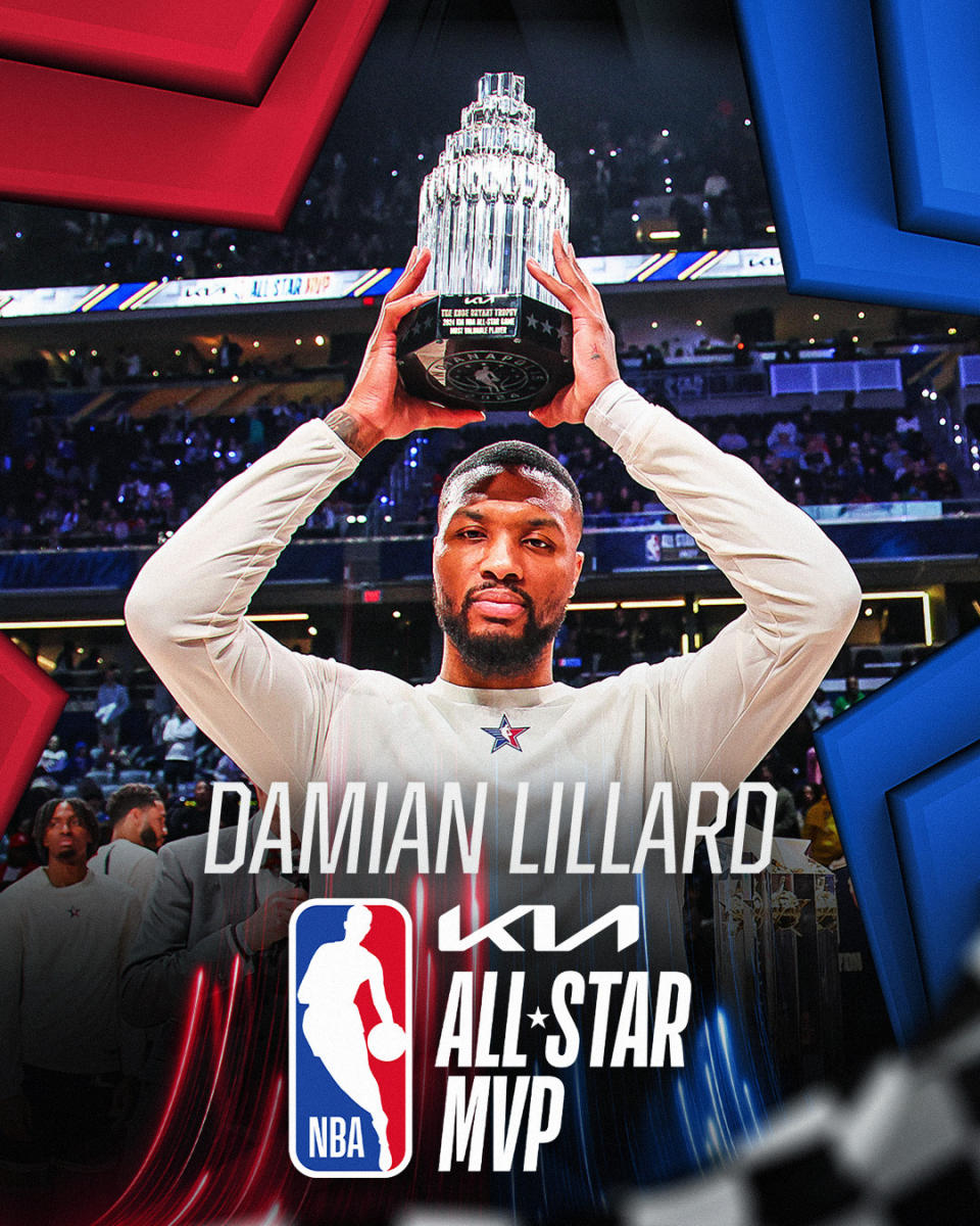 Damian Lillard獲得全明星賽最有價值球員（MVP）。（取自NBA X）
