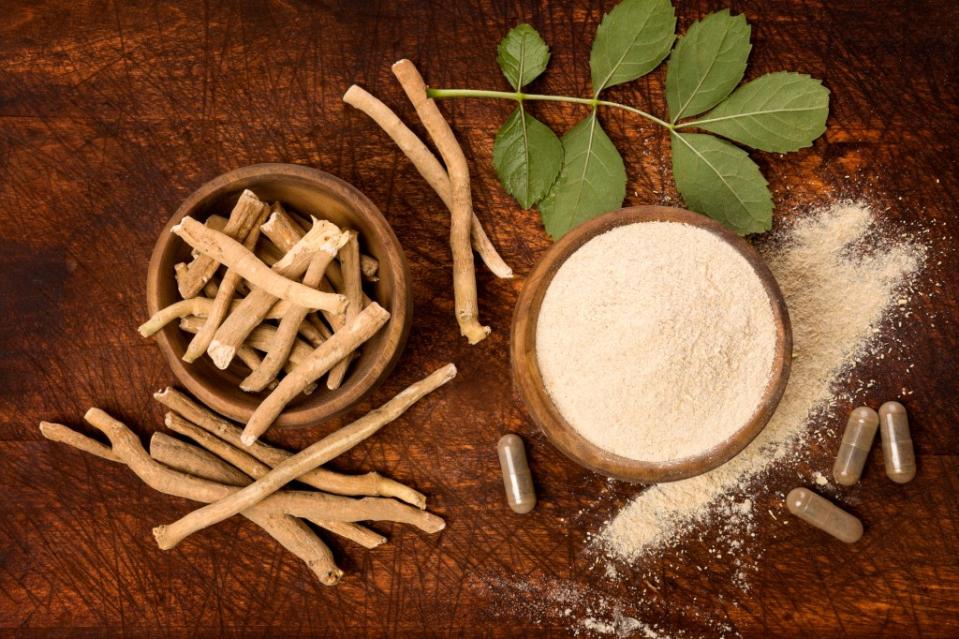 Ashwagandha might be able to help with stress relief and insomnia. Getty Images