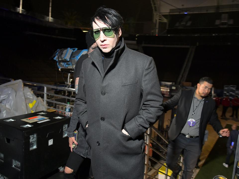 <p>Marilyn Manson wanted on an active arrest warrant in New Hampshire</p> (Getty Images)