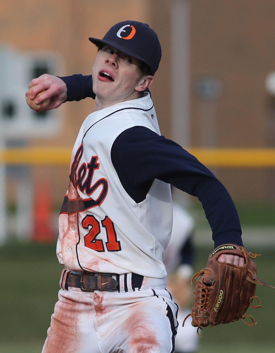 Chase Merring of Ellet pitches against Firestone during their game at Ellet High School Friday.