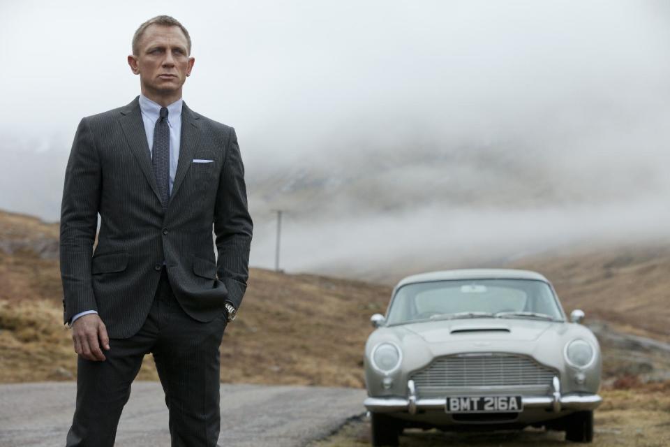 FILE - This publicity file photo released by Columbia Pictures shows Daniel Craig as James Bond in the action adventure film, "Skyfall." Agent 007 is real to millions of moviegoers, and once again they will flock to see Bond battle for queen and country when his 23rd official screen adventure, "Skyfall," opens fall 2012. (AP Photo/Sony Pictures, Francois Duhamel, File)