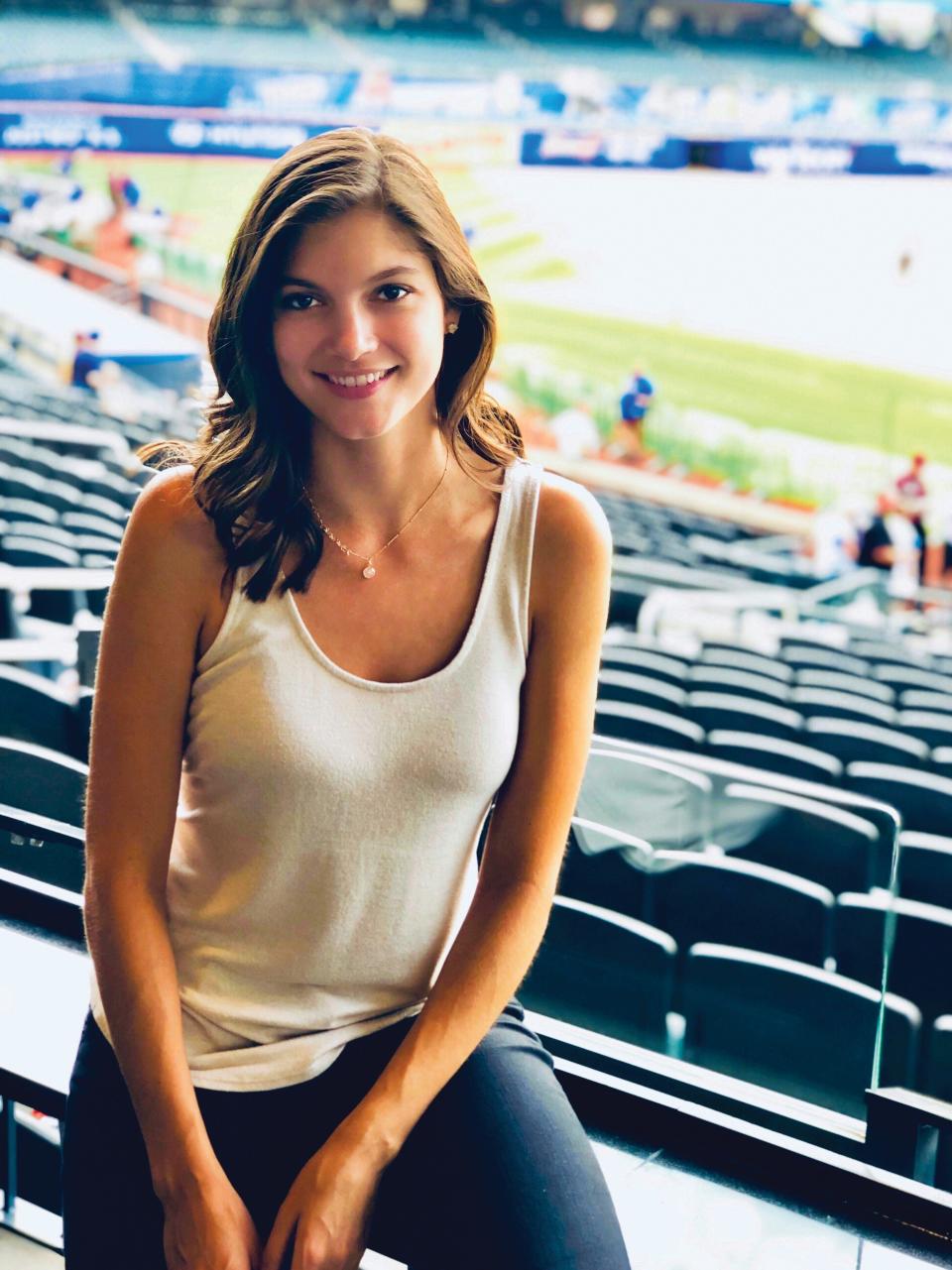 Maria Marino at a Mets game at Citi Field.