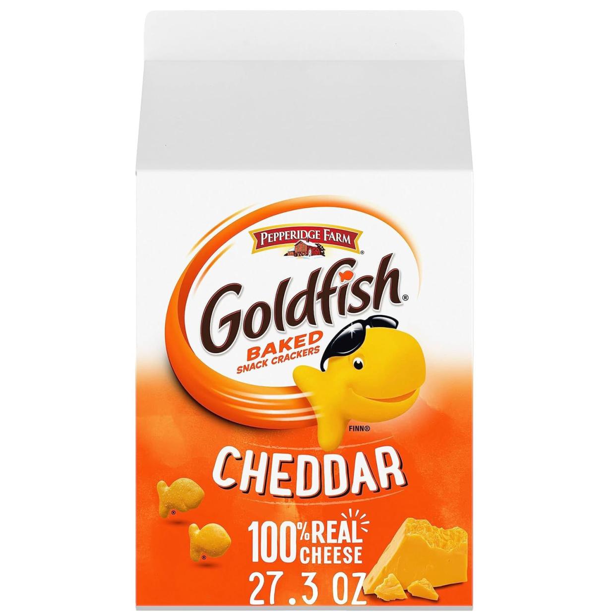 Carton of Goldfish Cheddar Cheese Crackers