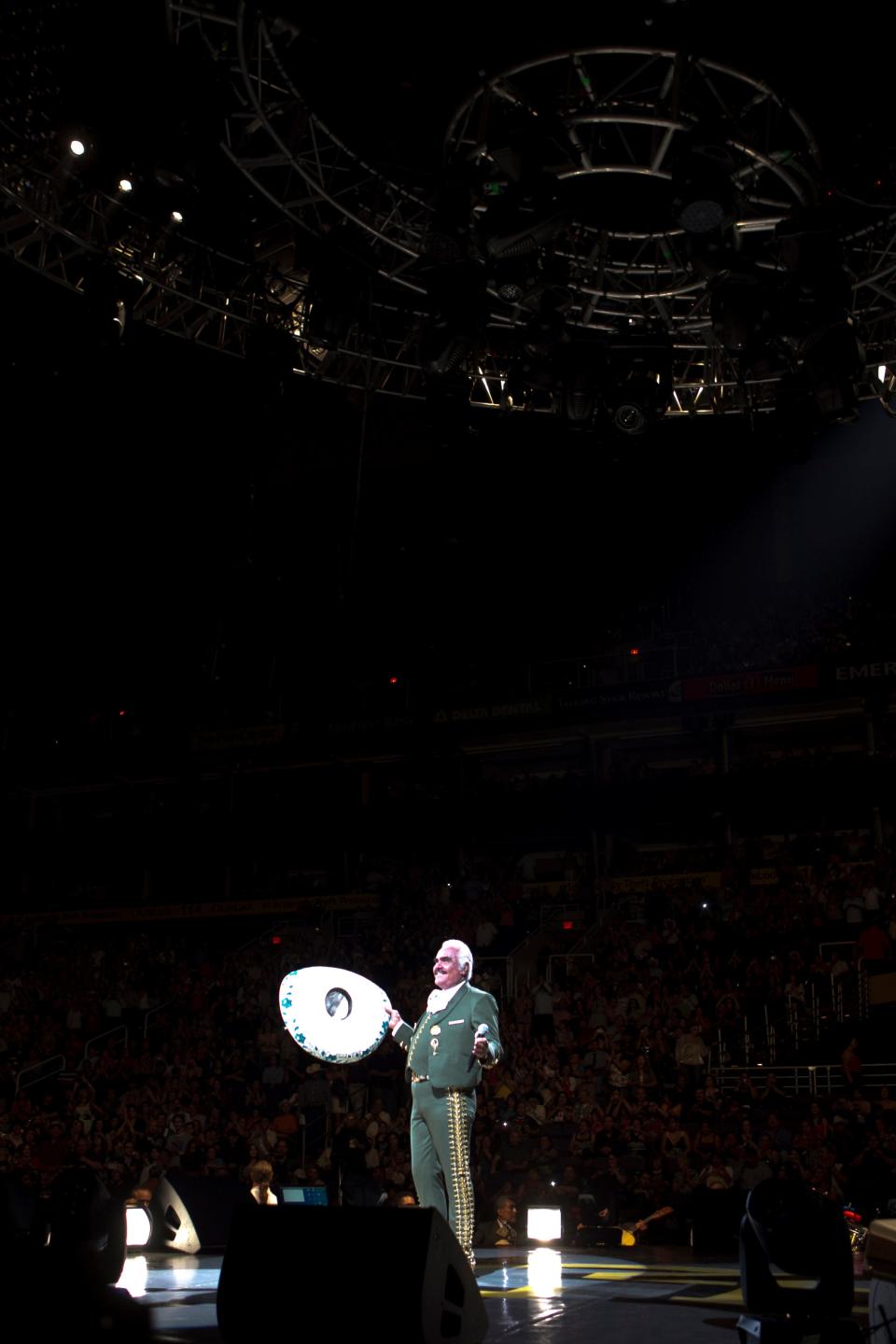 Iconic mariachi singer Vicente Fernández performs at US Airways Center on July 20, 2012, in what was reported to be his farewell tour.