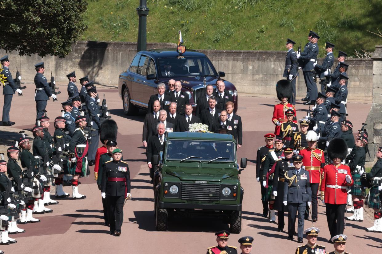 <p>The Duke of Edinburgh’s funeral began after a minute’s silence at 3pm</p> (REUTERS)