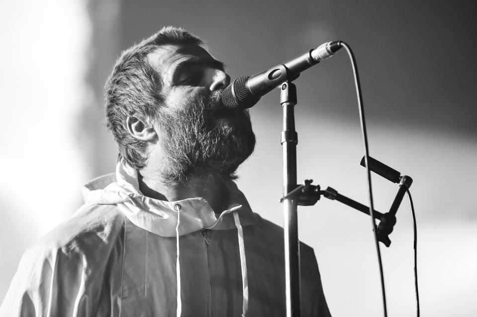 English singer Liam Gallagher performs on the stage of the Palazzo Dello Sport. Rome (Italy), February 15th, 2020 (Photo by Marilla Sicilia/Archivio Marilla Sicilia/Mondadori Portfolio via Getty Images)