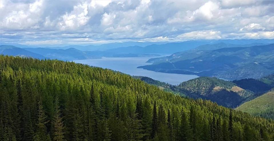 Lake Coeur d’Alene from the top of North Chilco Mountain.