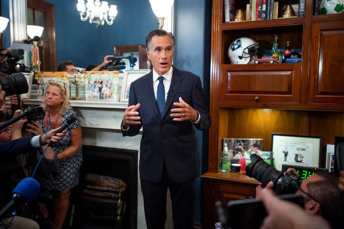 United States Senator Mitt Romney (Republican of Utah) talks about his pending retirement and not seeking re-election in 2024, in his office in the Russell Senate Office Building in Washington, DC, Wednesday, September 13, 2023.