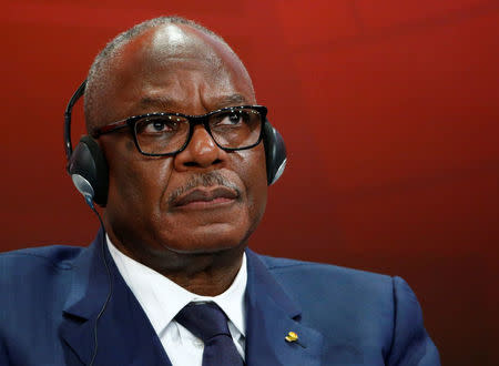 FILE PHOTO: Mali's President Ibrahim Boubacar Keita listens during the Escaping From Poverty event in the Swiss mountain resort of Davos January 22, 2015. REUTERS/Ruben Sprich/File Photo