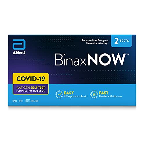 BinaxNOW COVID-19 Antigen Self Test, COVID Test With 15-Minute Results Without Sending to a Lab&#x002026;