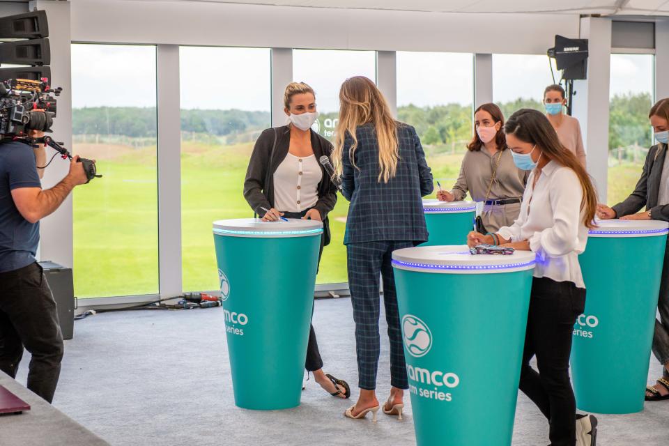 Lexi Thompson at the captain's draft for the Aramco Team Series