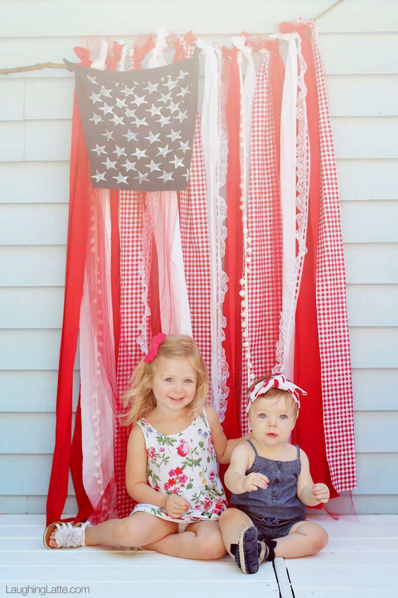 No-Sew American Flag Photo Backdrop