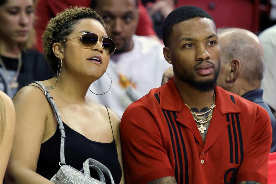 <p>Ethan Miller/Getty</p> Damian Lillard and Wife Kay