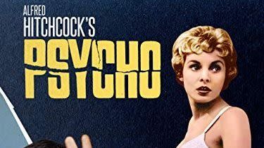 the poster for the classic horror movie psycho featuring norman bates and marion crane looking frightened