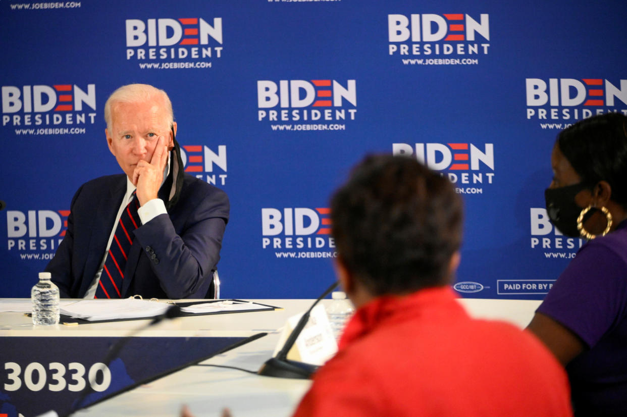 Democratic U.S. presidential candidate and former Vice President Joe Biden speaks at a campaign event devoted to the reopening of the U.S. economy during the coronavirus disease (COVID-19) pandemic in Philadelphia, Pennsylvania, U.S., June 11, 2020.(Bastiaan Slabbers/Reuters)