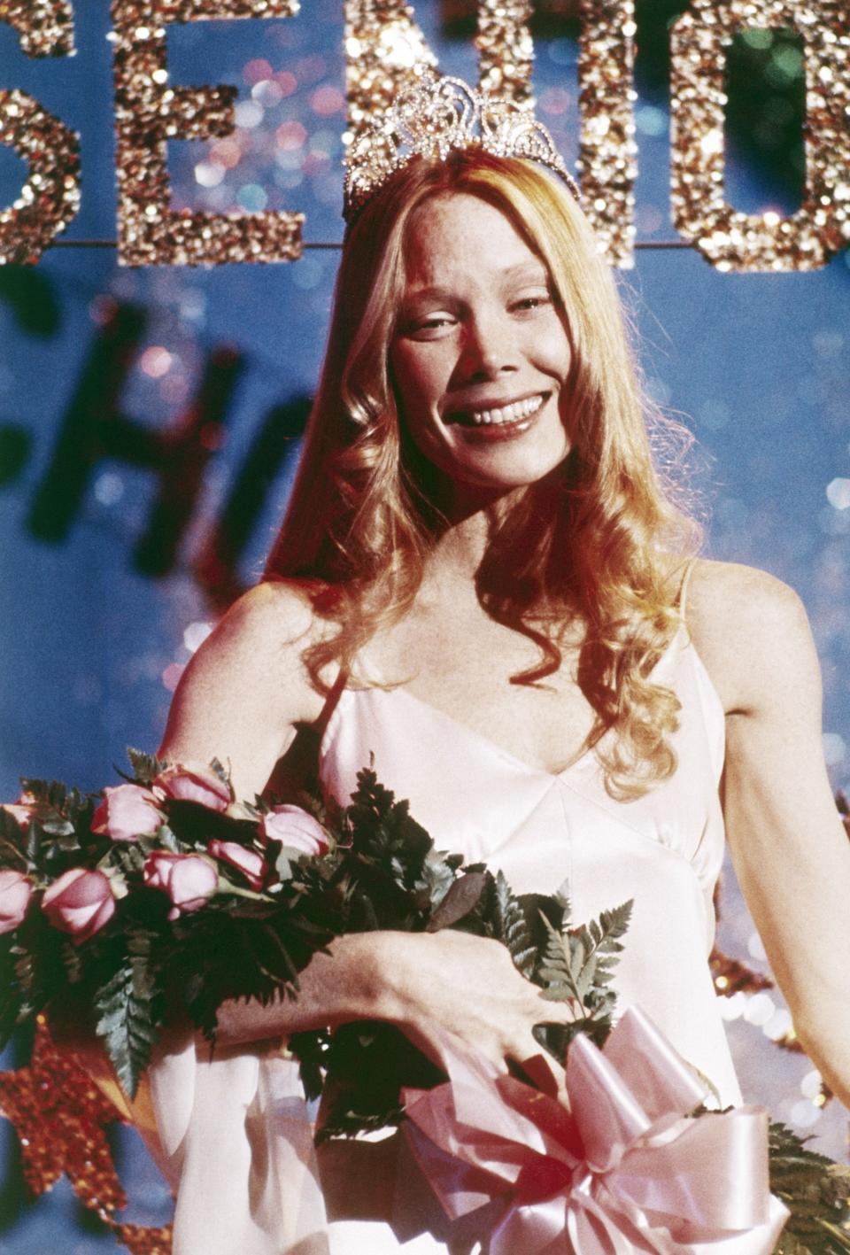 Carrie after being crowned prom queen