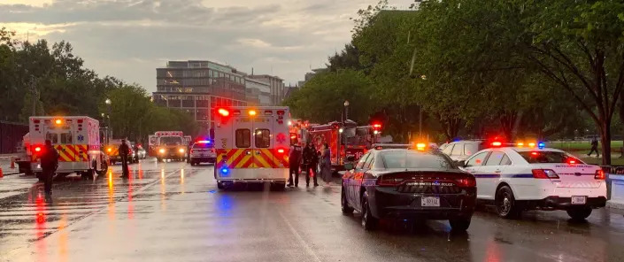 Emergency crews responded to Lafayette Park across from the White House on Thursday night. A couple from Janesville were killed by the lightning strike.