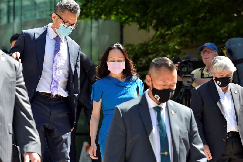 Huawei Technologies Chief Financial Officer Meng leaves court hearing in Vancouver, BC